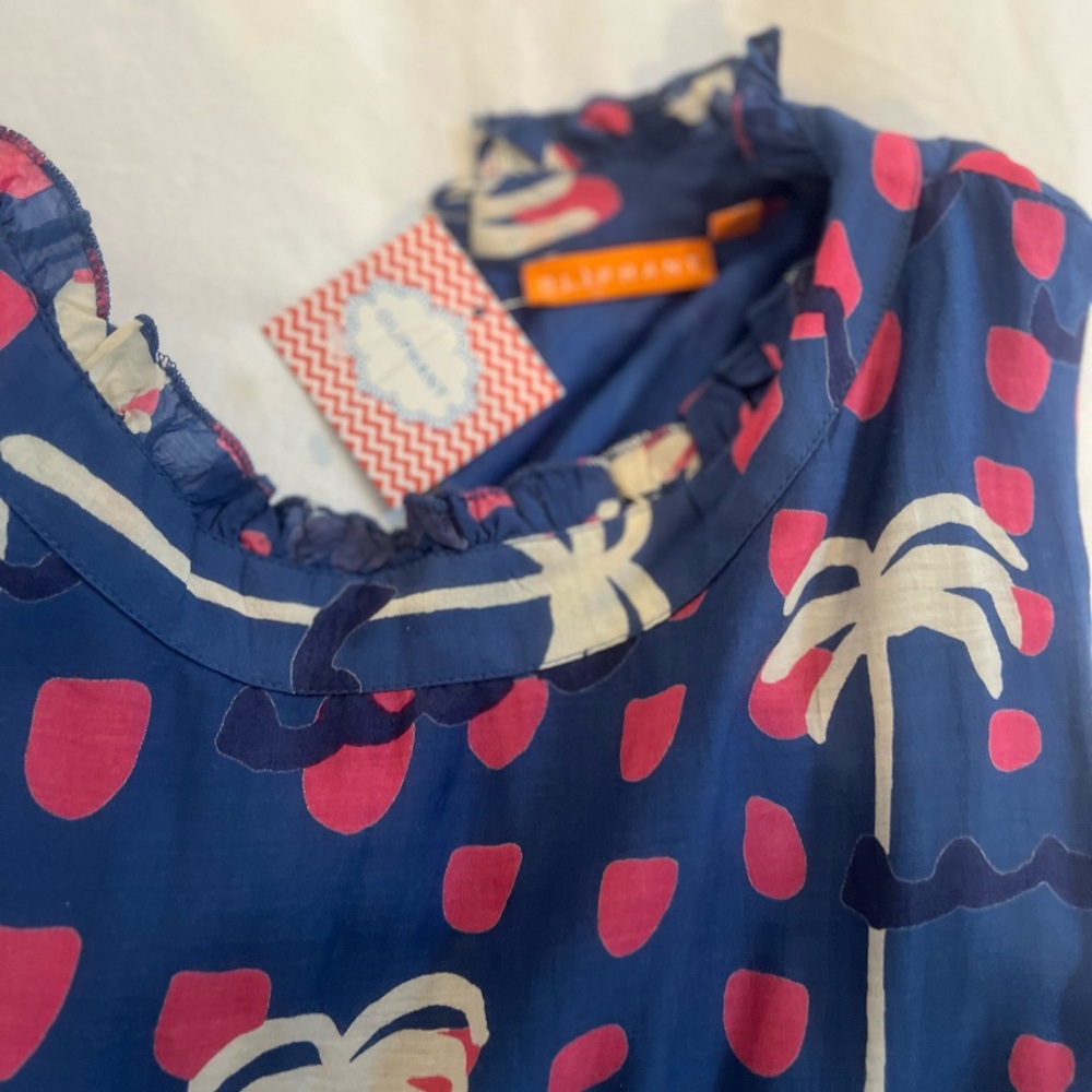 Oliphant Blue Women’s Dress with Palm Tree Print - Picture 5 of 5